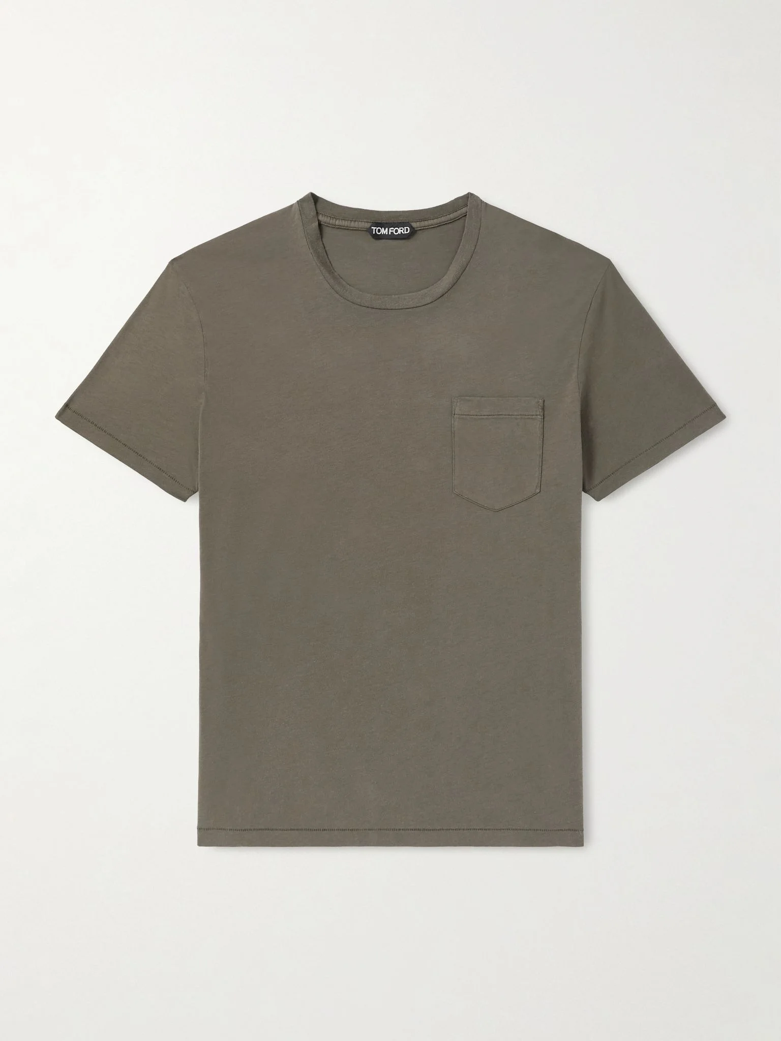 Cotton and Silk-Blend T-Shirt Green - 1