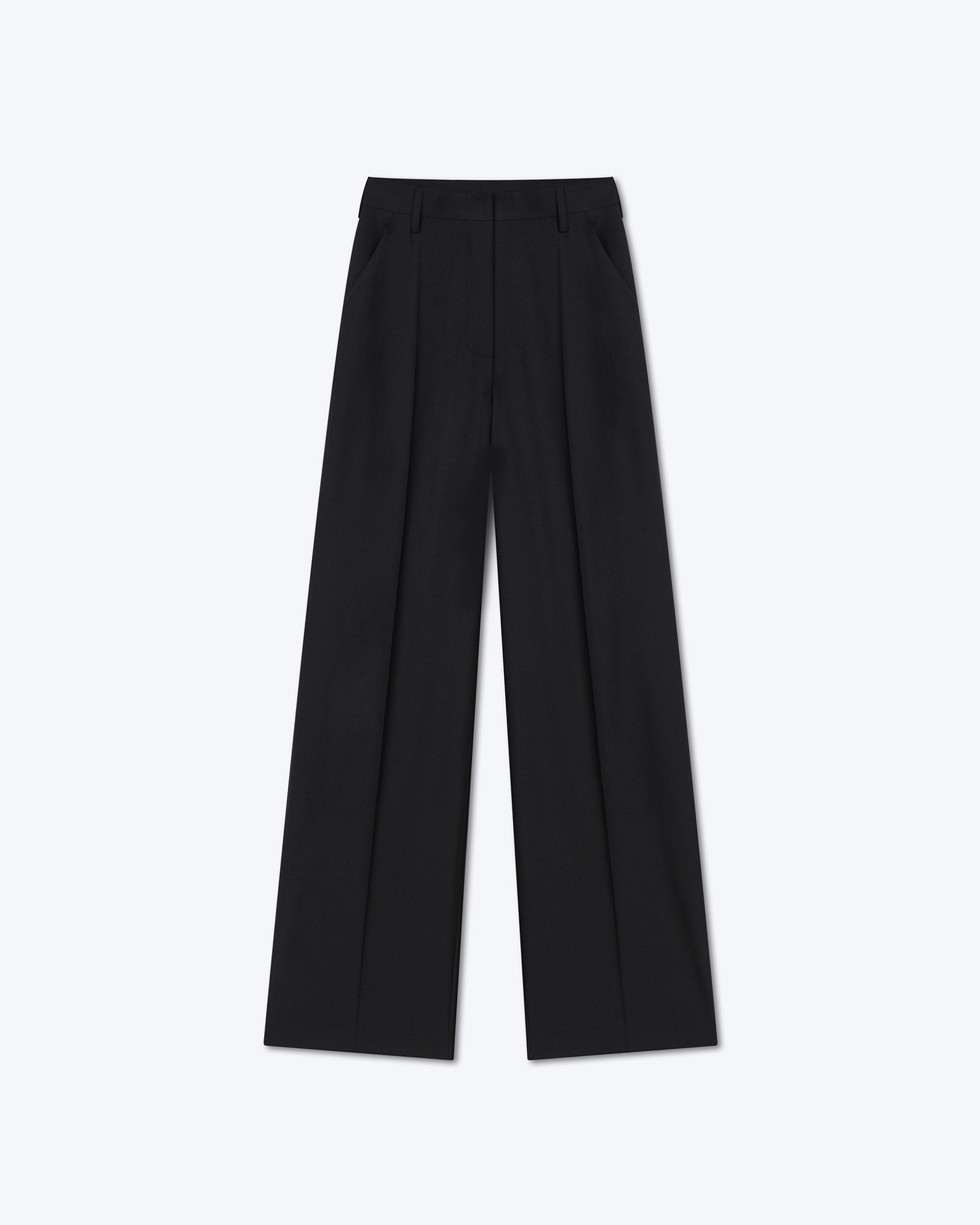 ELAINA - Summer suiting wide-leg trousers - Black - 1