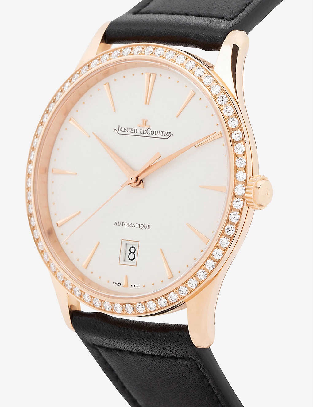 Q1232501 Master Ultra Thin rose-gold, 0.85ct diamond and calfskin-leather watch - 2