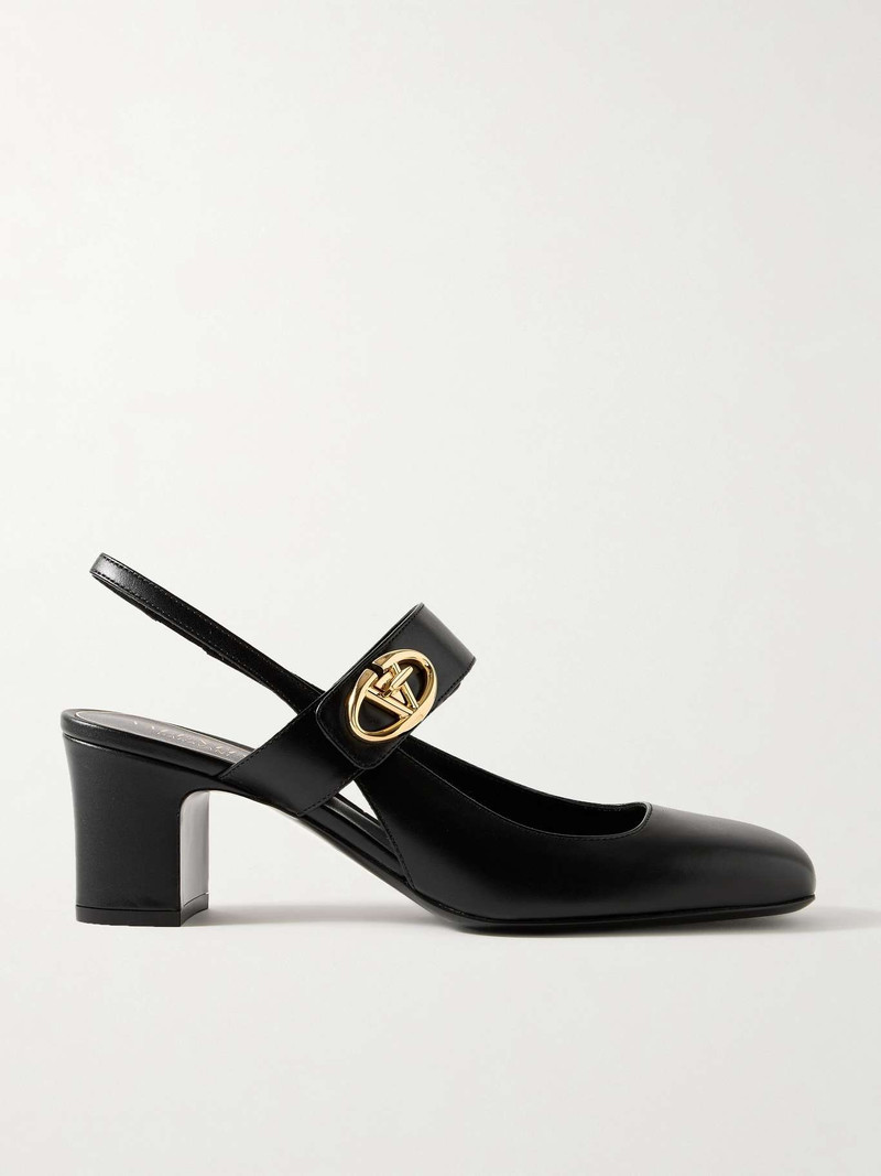 VLOGO 60 embellished leather slingback pumps - 1