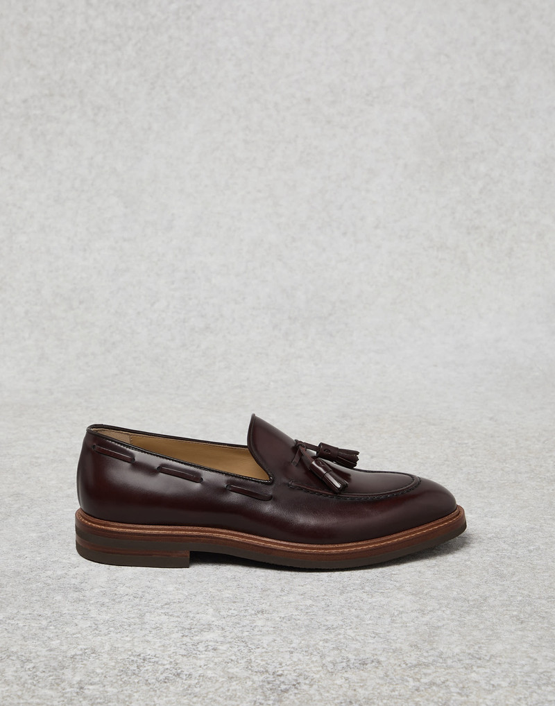 Shaded calfskin loafers with tassels 5