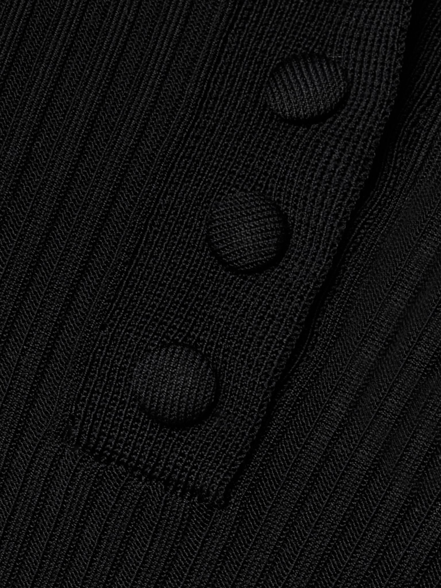 Ribbed-knit polo sweater Black - 5