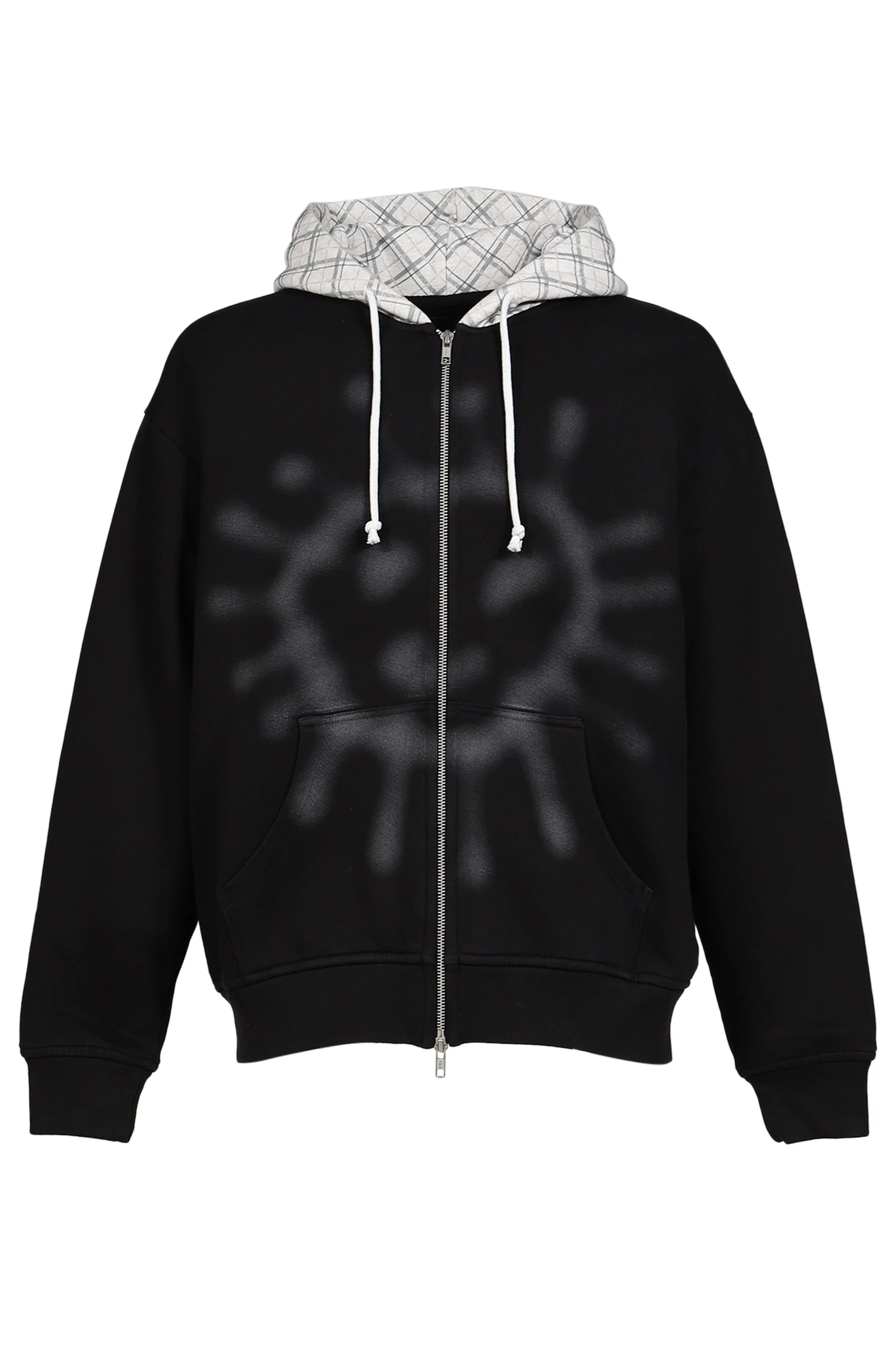 SUN FADED ZIP HOODIE KNIT / BLK - 1