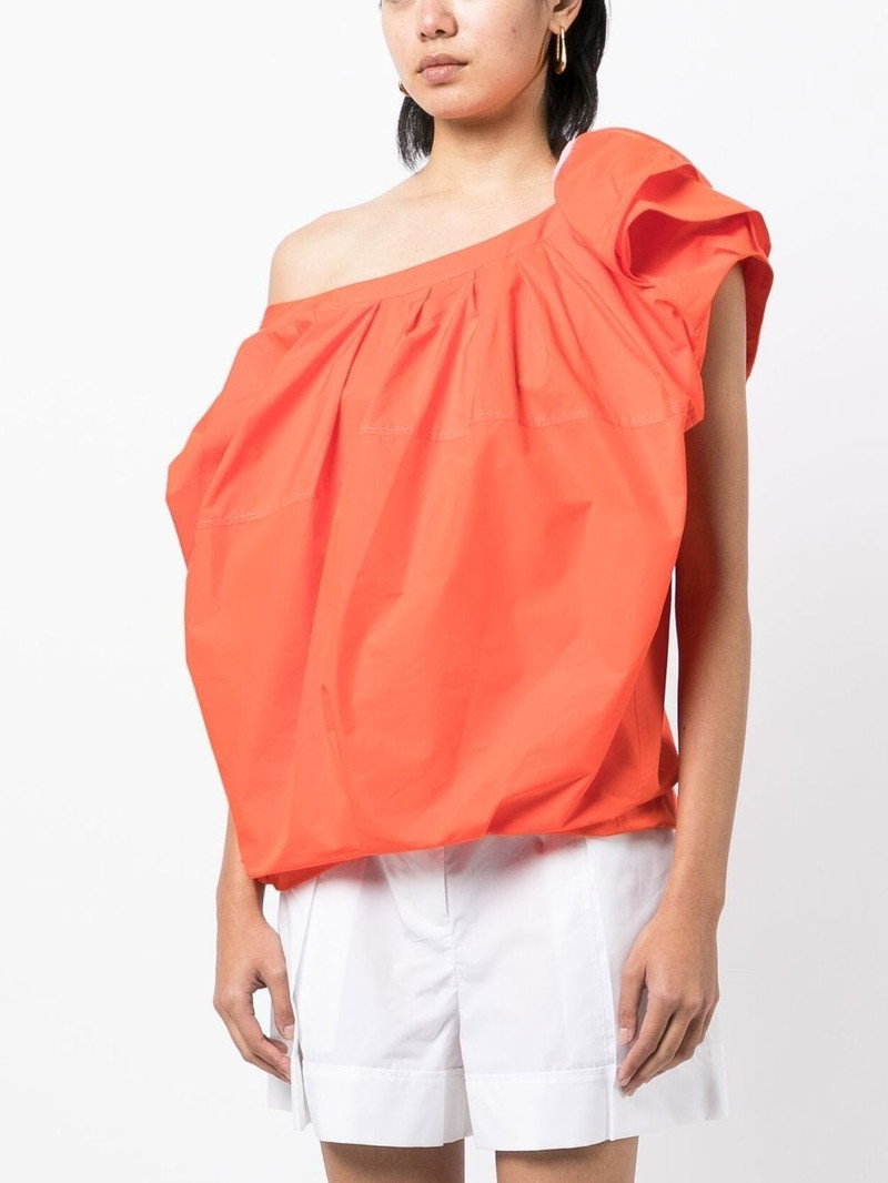 gathered-detail off-shoulder blouse 3