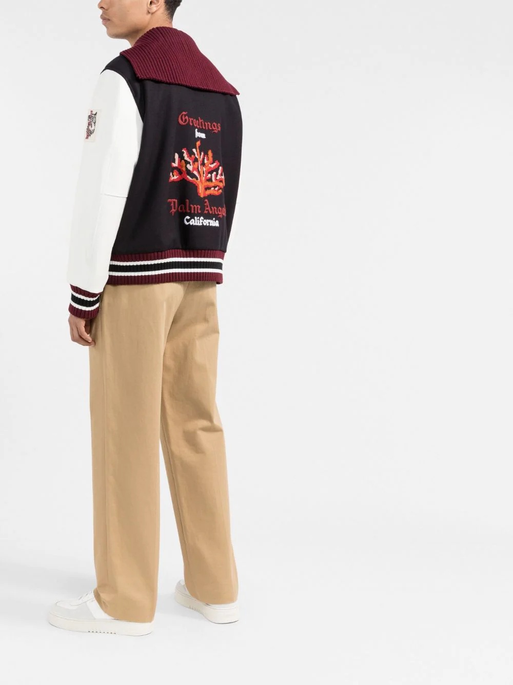 Palm Angels logo-patch Varsity Jacket - Farfetch