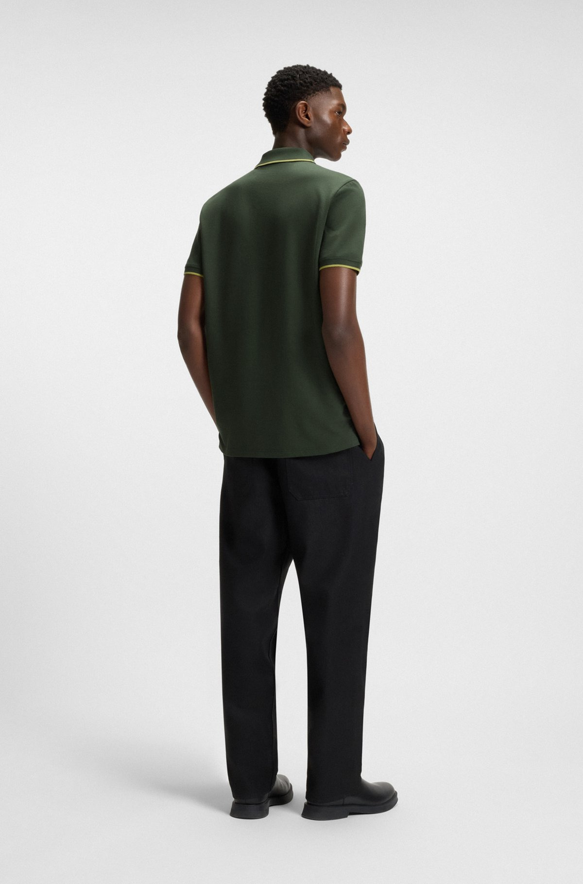 STRETCH-COTTON SLIM-FIT POLO SHIRT WITH PRINTED LOGO - 5