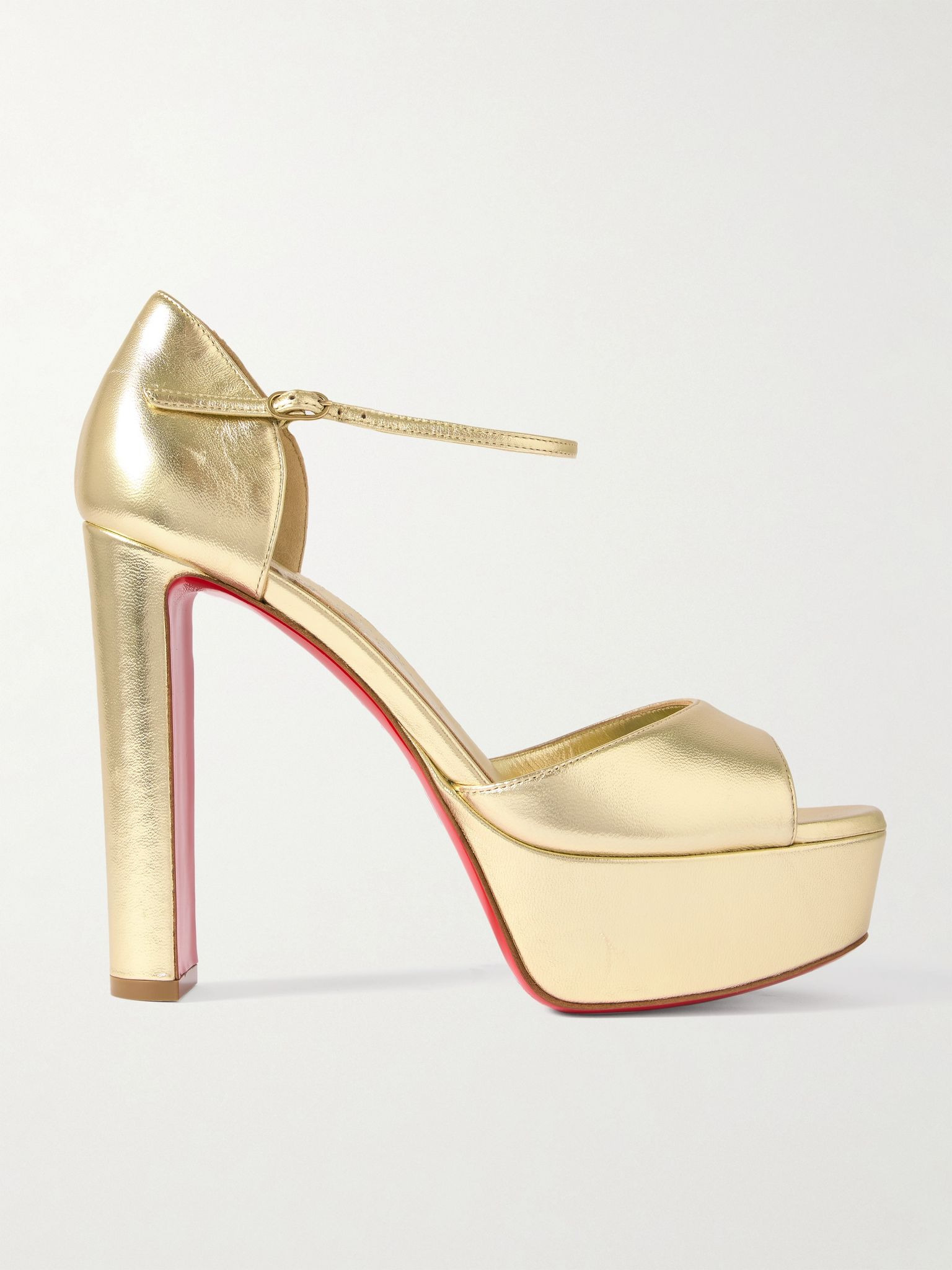 Sandaloo 130 mirrored-leather platform sandals Gold - 1