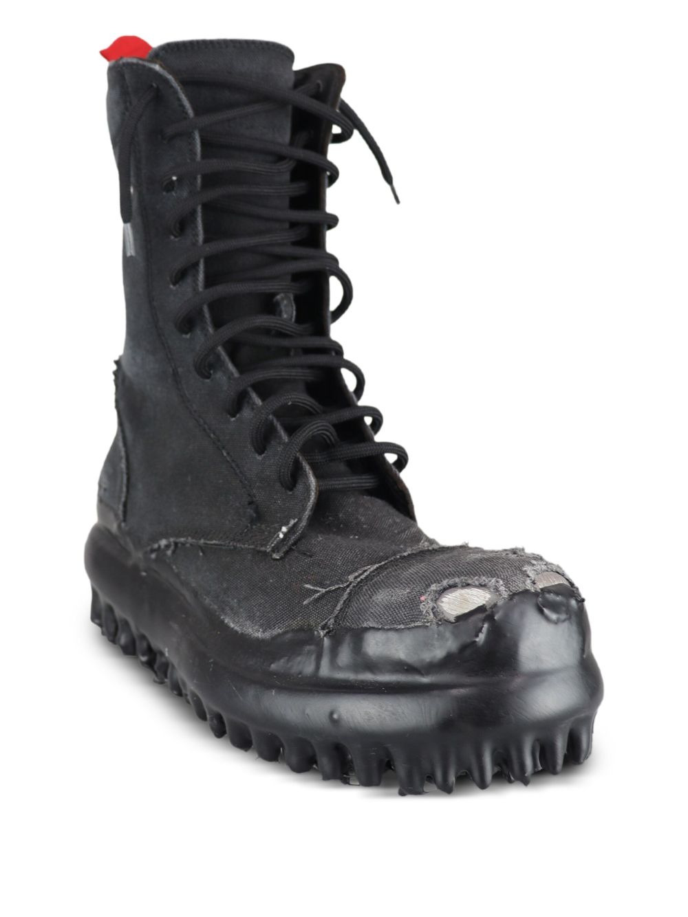 Miner lace-up frayed boots - 2