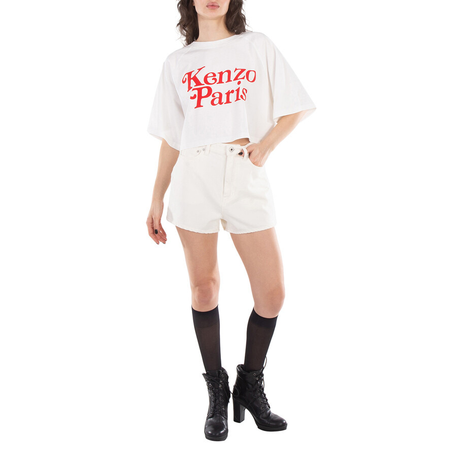 Kenzo High-Waisted Logo Patch Shorts - 5