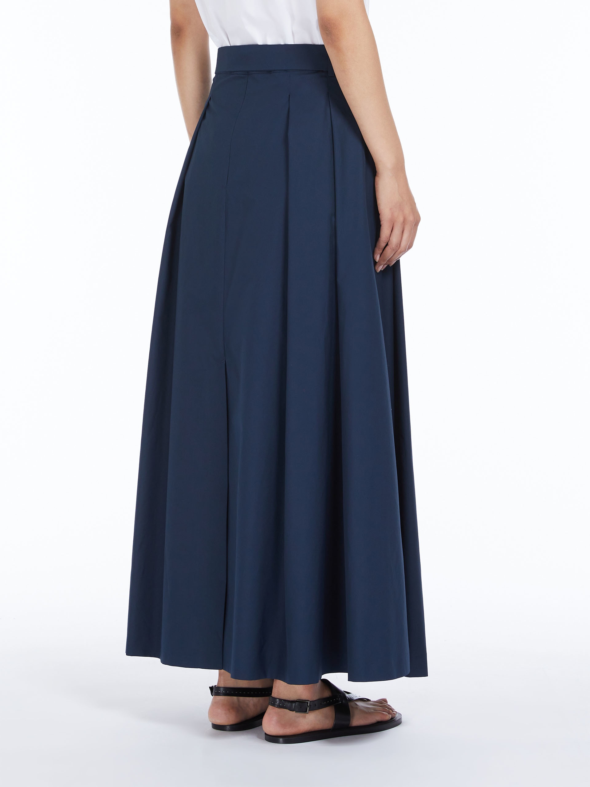 GILDA Pleated cotton poplin skirt - 4