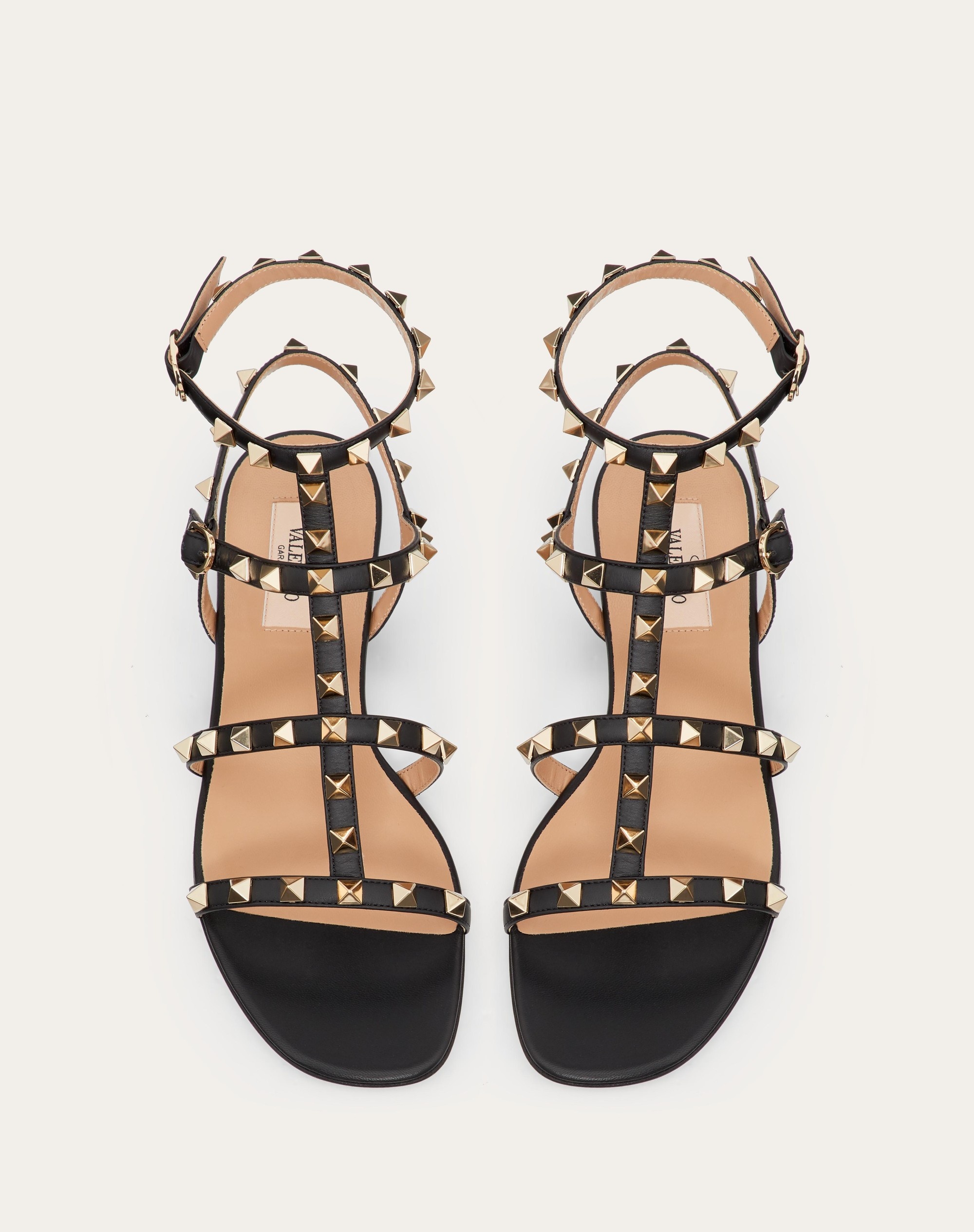 ROCKSTUD FLAT CALFSKIN SANDAL WITH STRAPS - 4