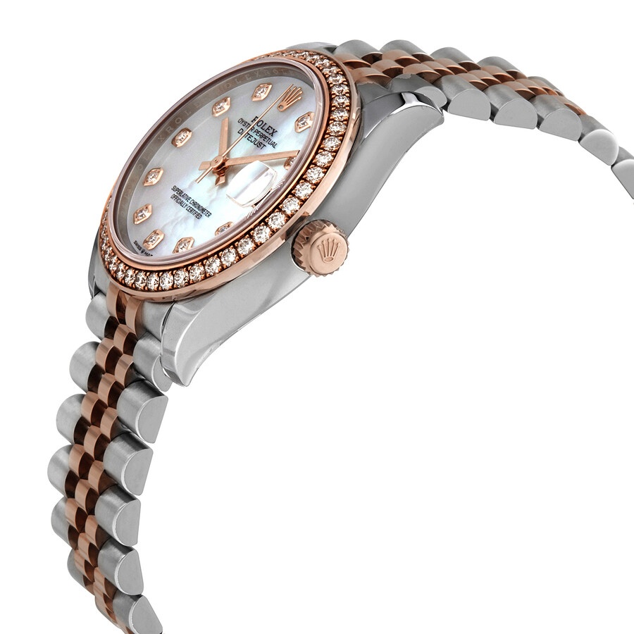 Rolex Datejust Mother of Pearl Diamond Dial Automatic Ladies Steel and Everose Gold Jubilee Watch 27 - 2