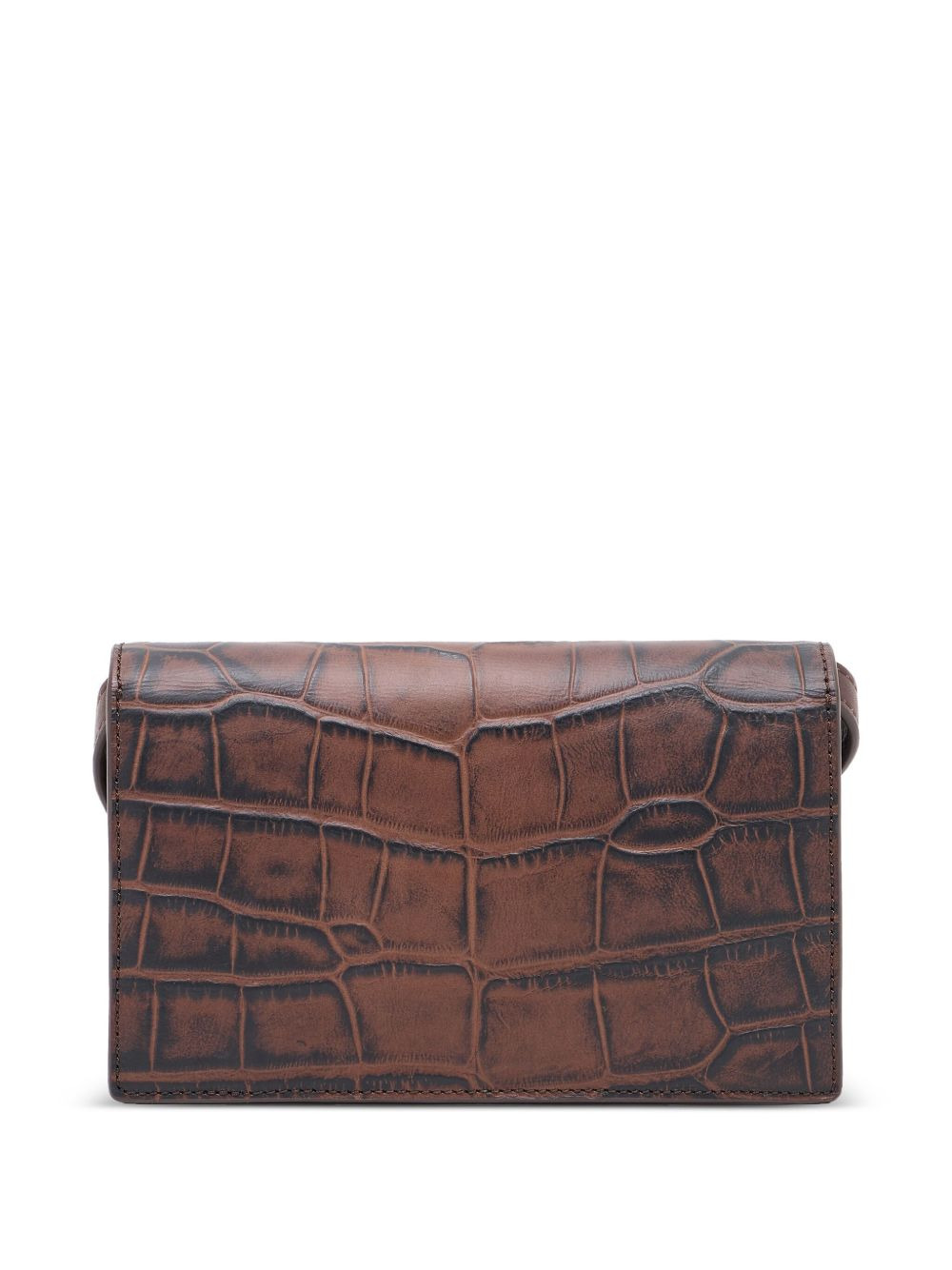 crocodile-embossed leather shoulder bag - 2
