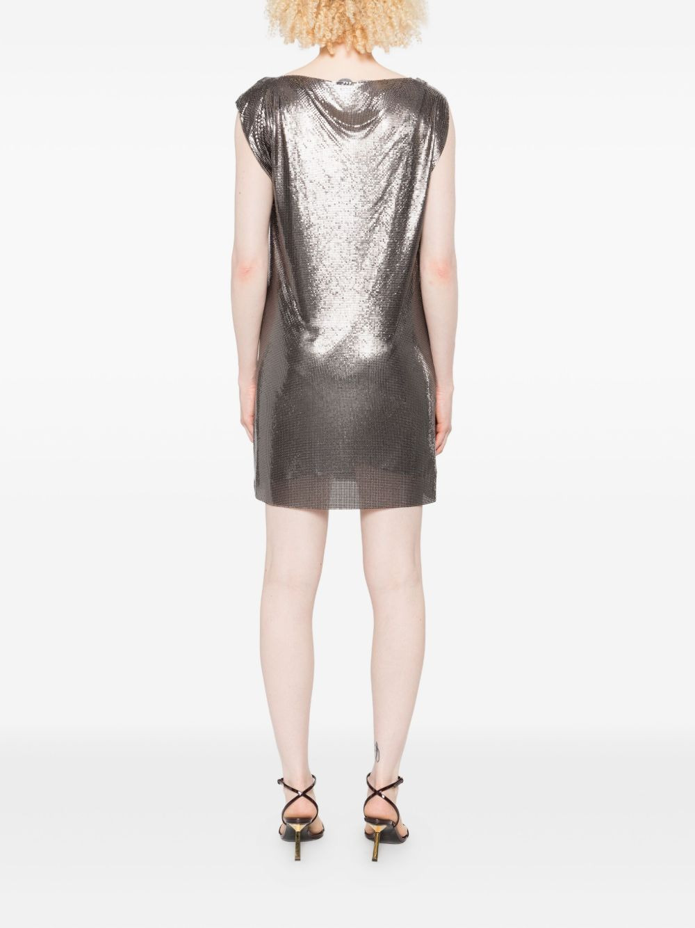 chainmail cowl-neck dress - 4