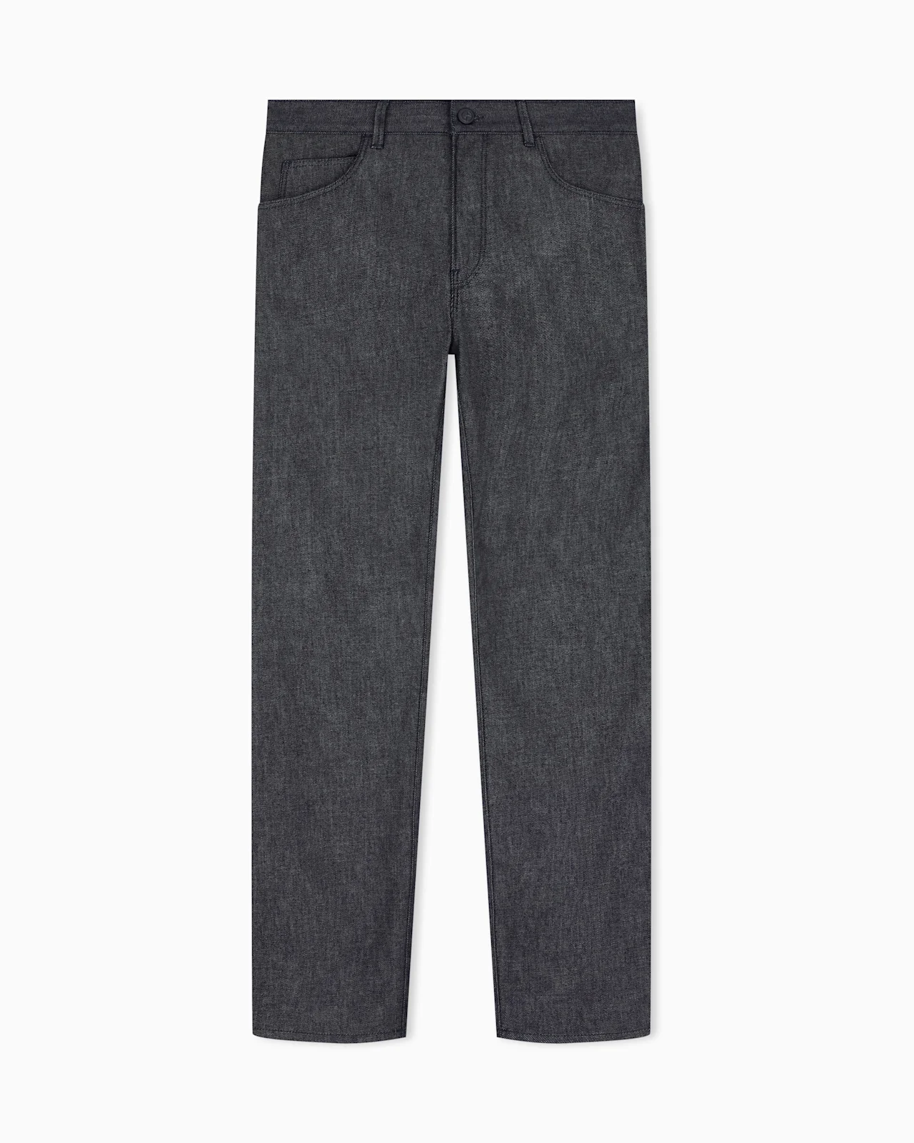 REGULAR FIT 5-POCKET PANTS IN STRETCH CASHMERE-BLEND DENIM - 1