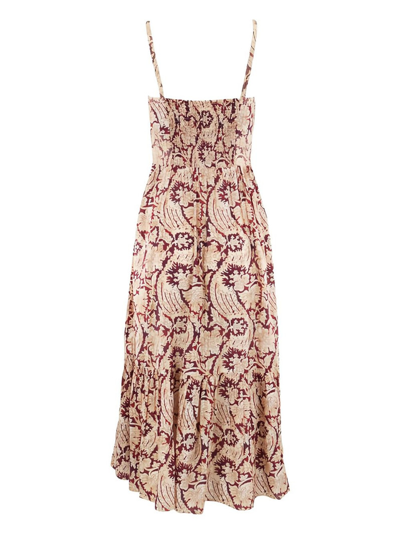 ULLA JOHNSON paisley print tiered midi dress outlook