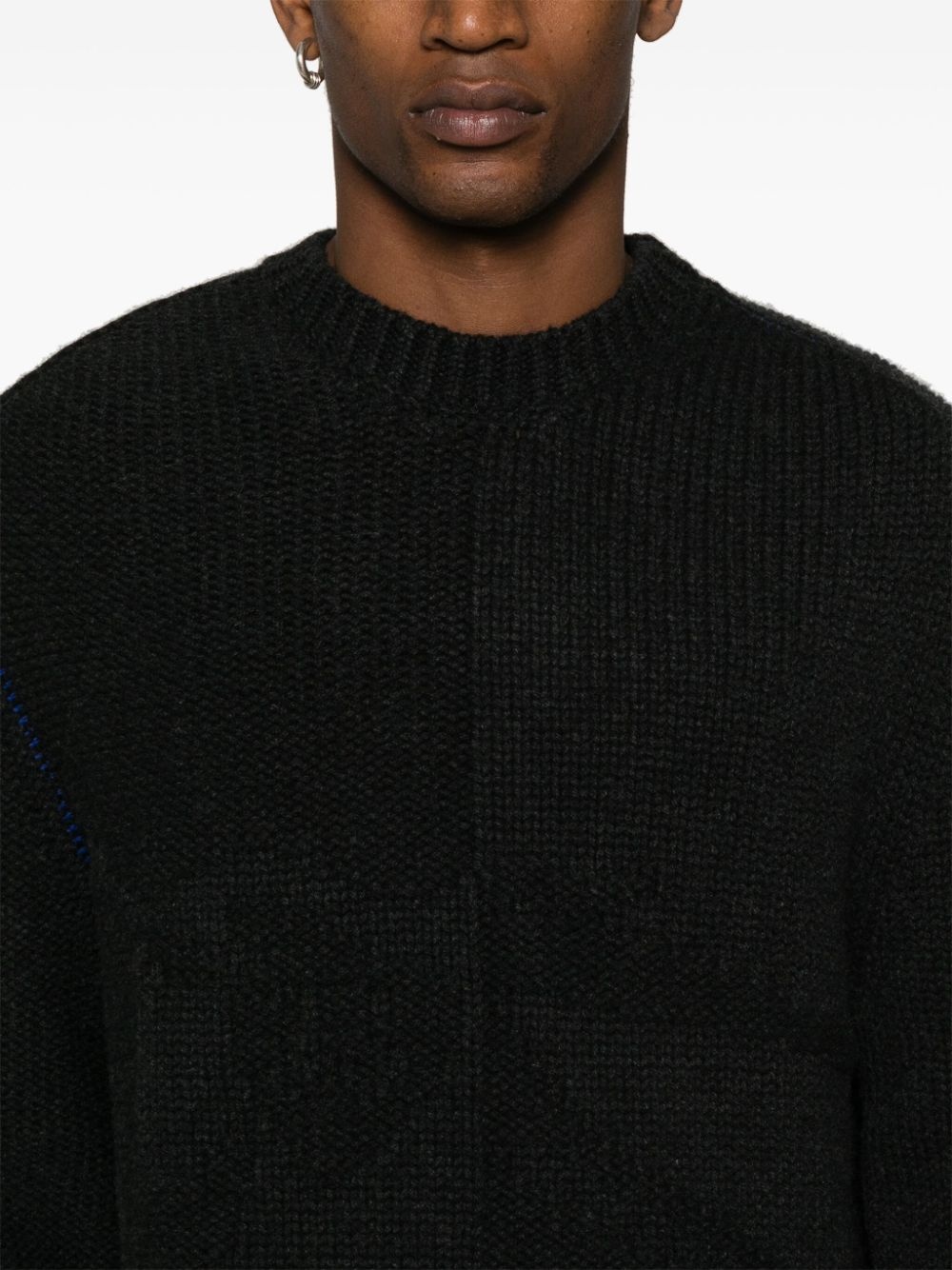 logo-jacquard cashmere jumper - 5
