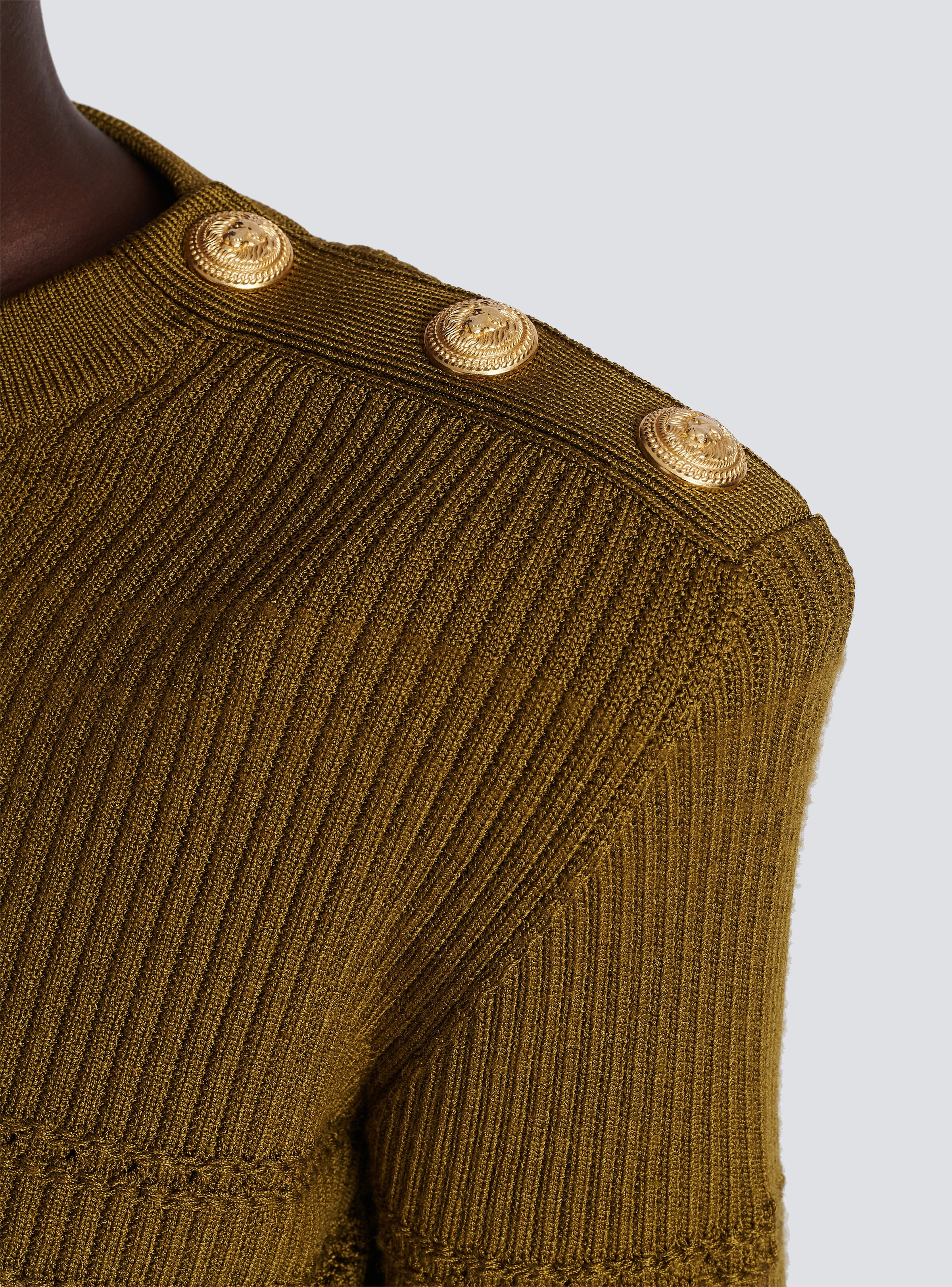 Knit jumper with gold buttons - 7