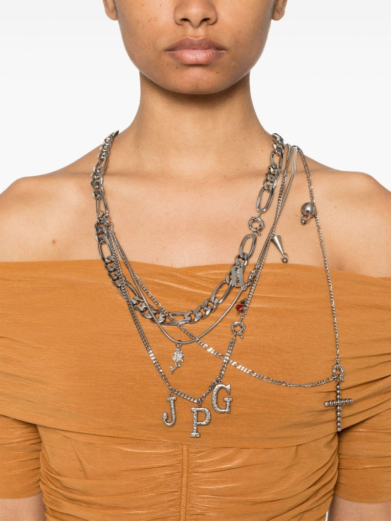 Jean Paul Gaultier multi-chain charm-detail necklace outlook