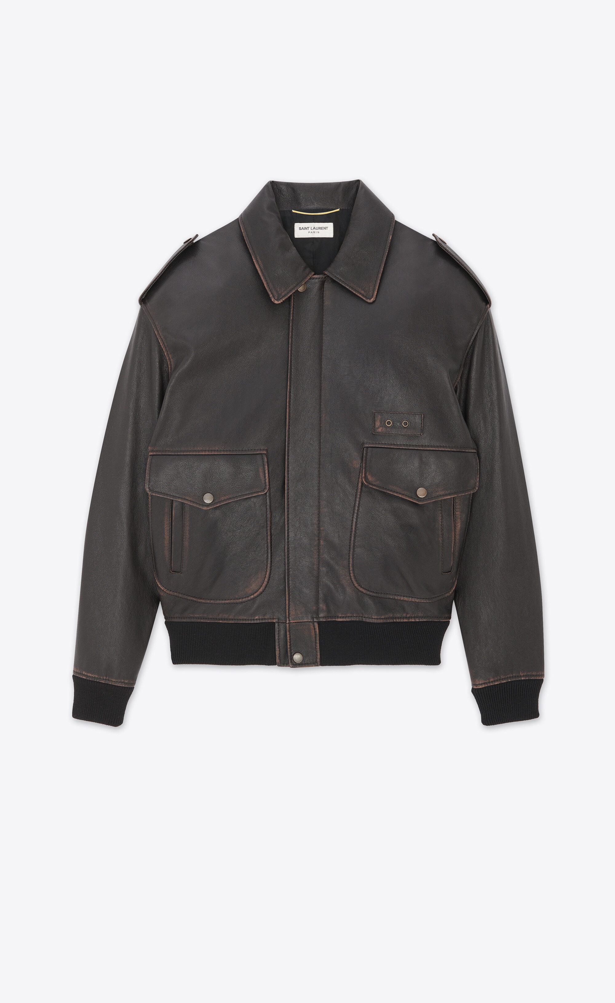aviator jacket in vintage grained lambskin - 1
