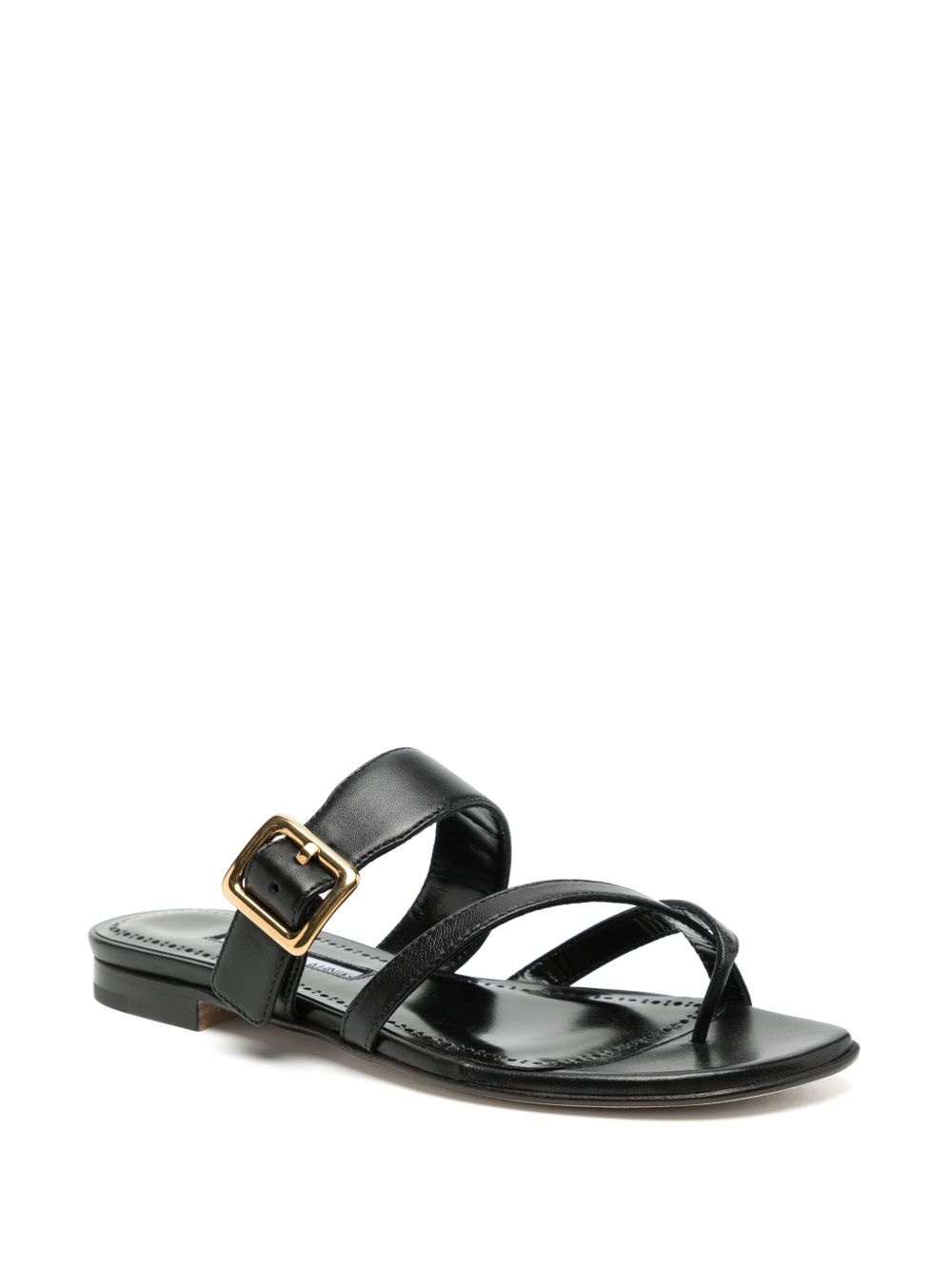 leather flat sandals - 2