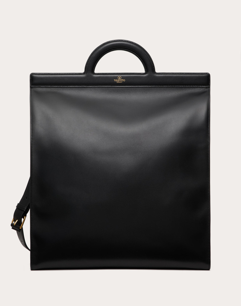 VALENTINO GARAVANI TAGGED LEATHER SHOPPING BAG - 1
