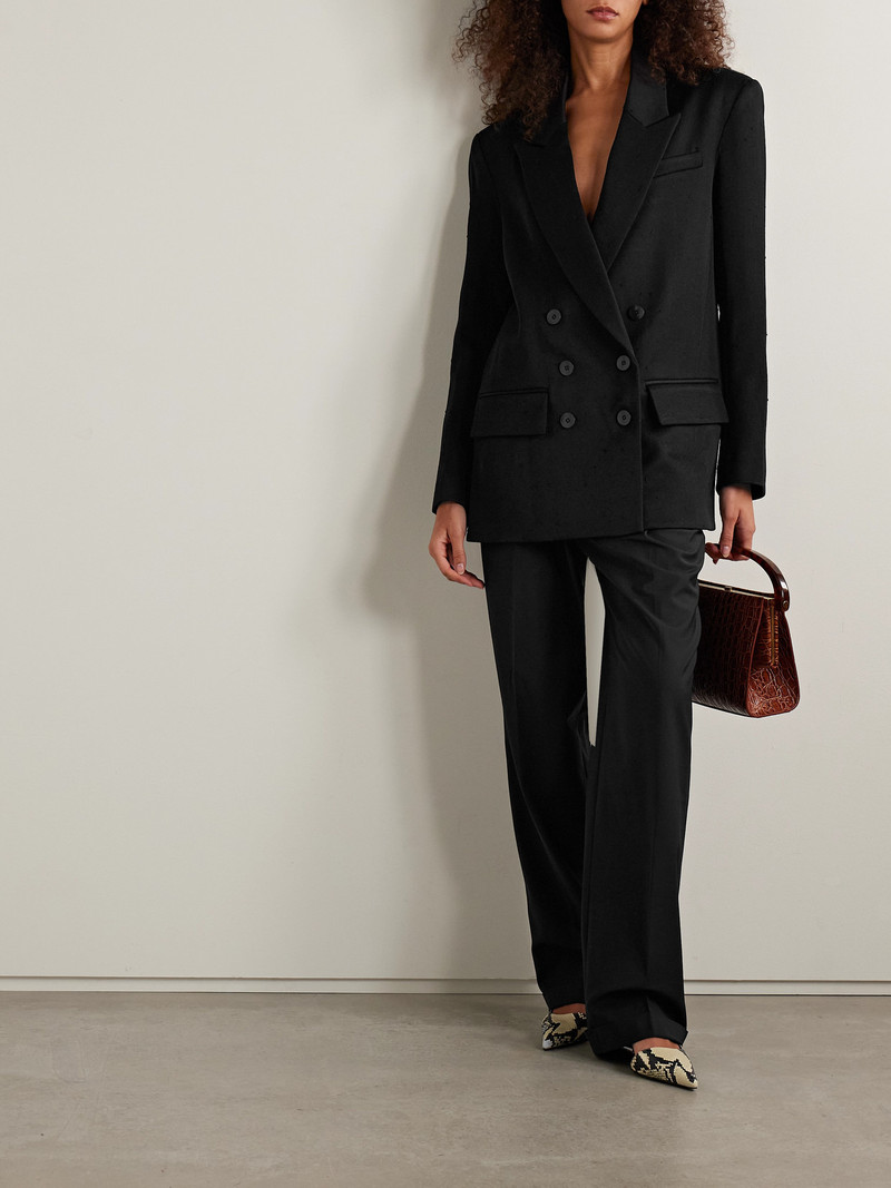 Tibi Double-breasted Wool-blend Twill And Silk-organza Blazer outlook