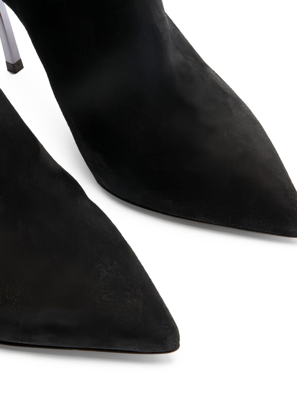 100MM metallic-heel suede over-the-knee boots - 4