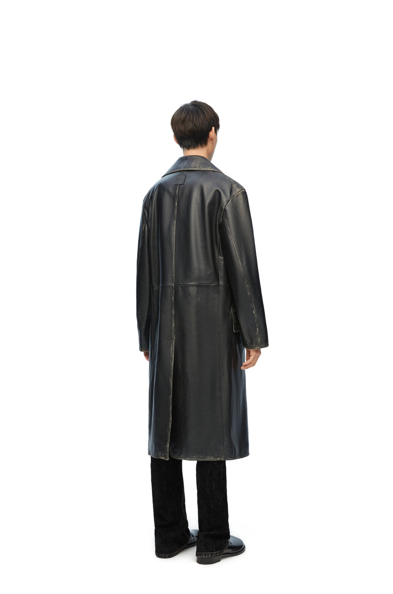 Double breasted coat in nappa calfskin 3