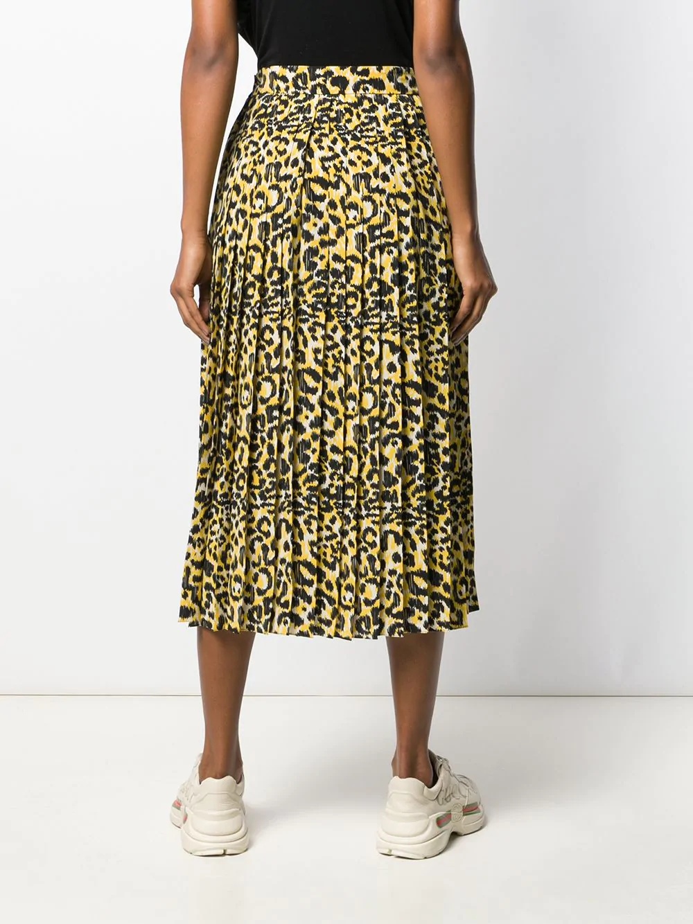 leopard-print pleated skirt - 4