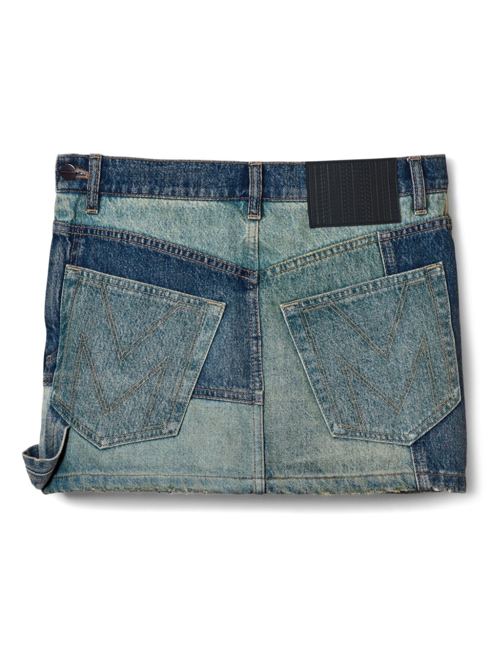 patchwork denim miniskirt - 7
