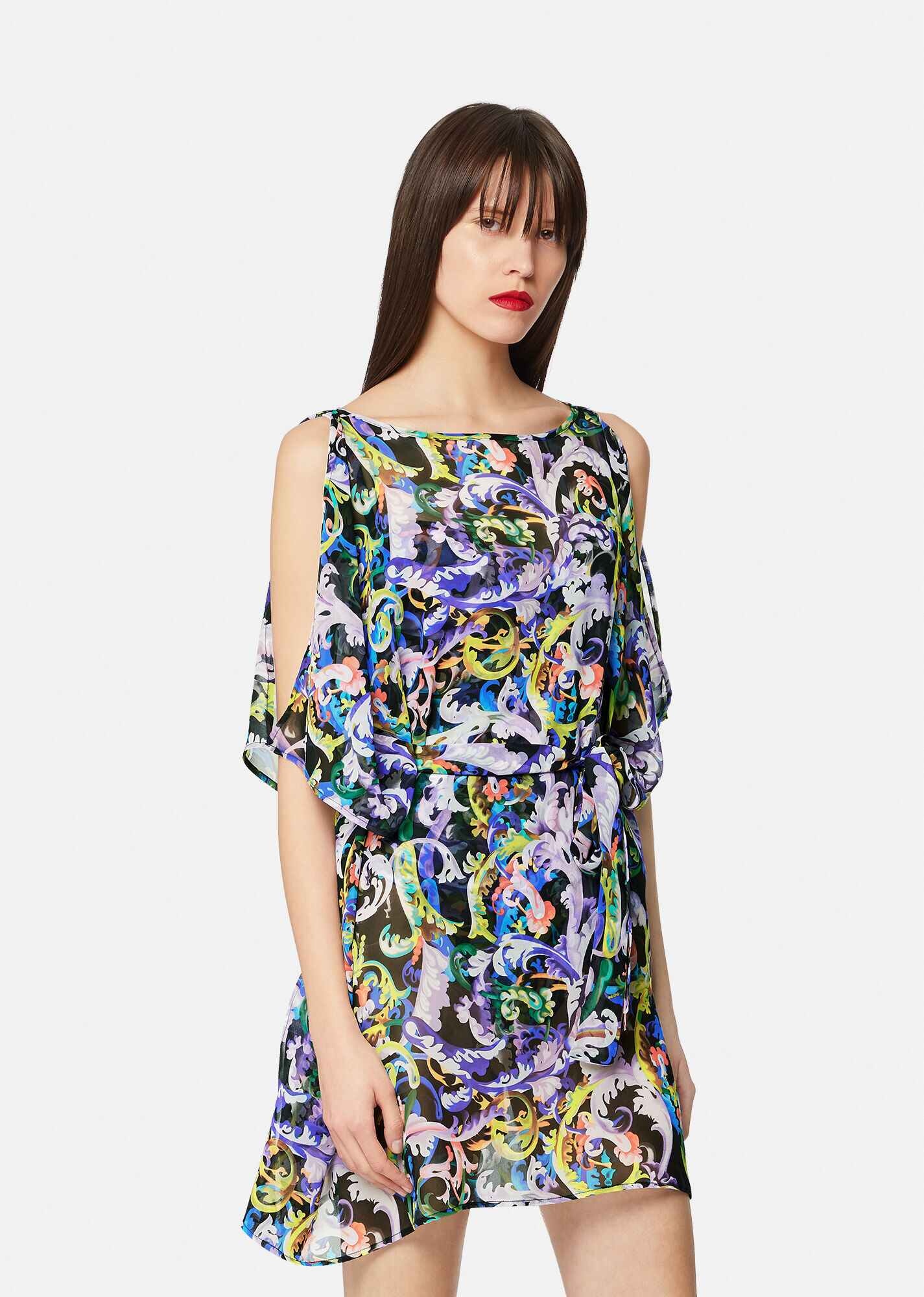 Baroccoflage Print Silk Beach Dress - 2