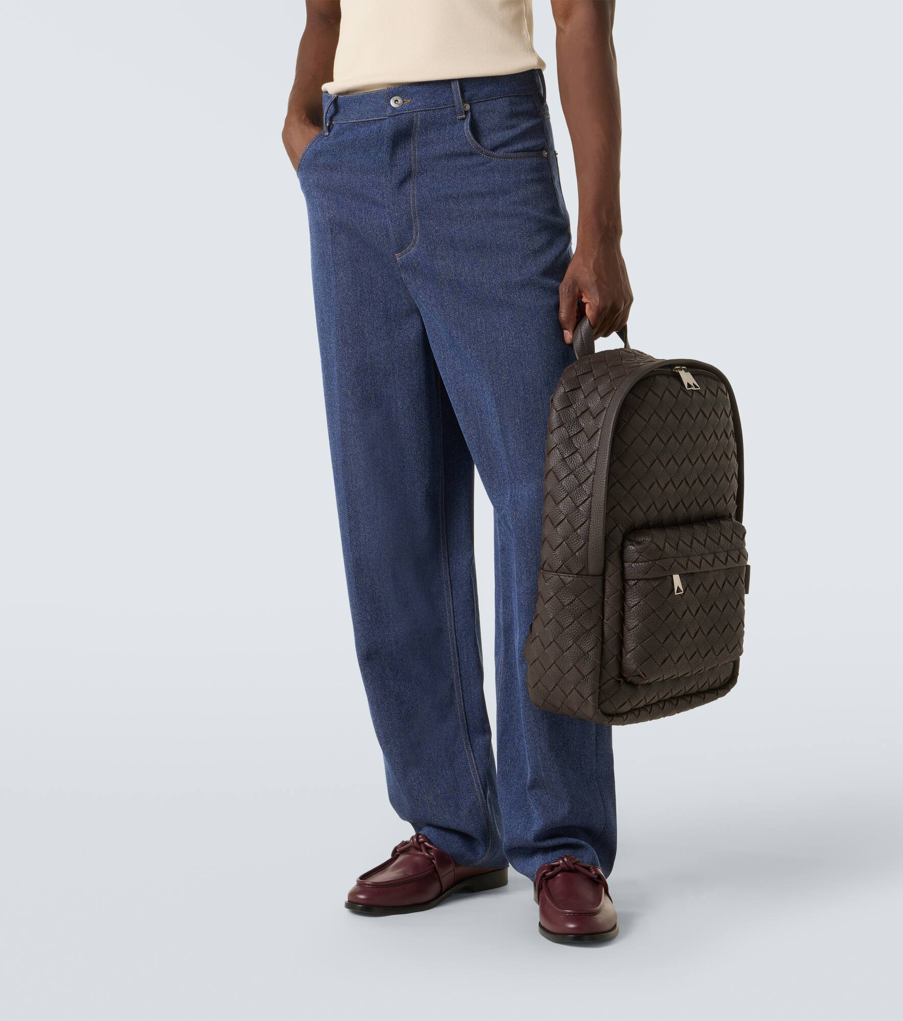 Intrecciato leather backpack - 2