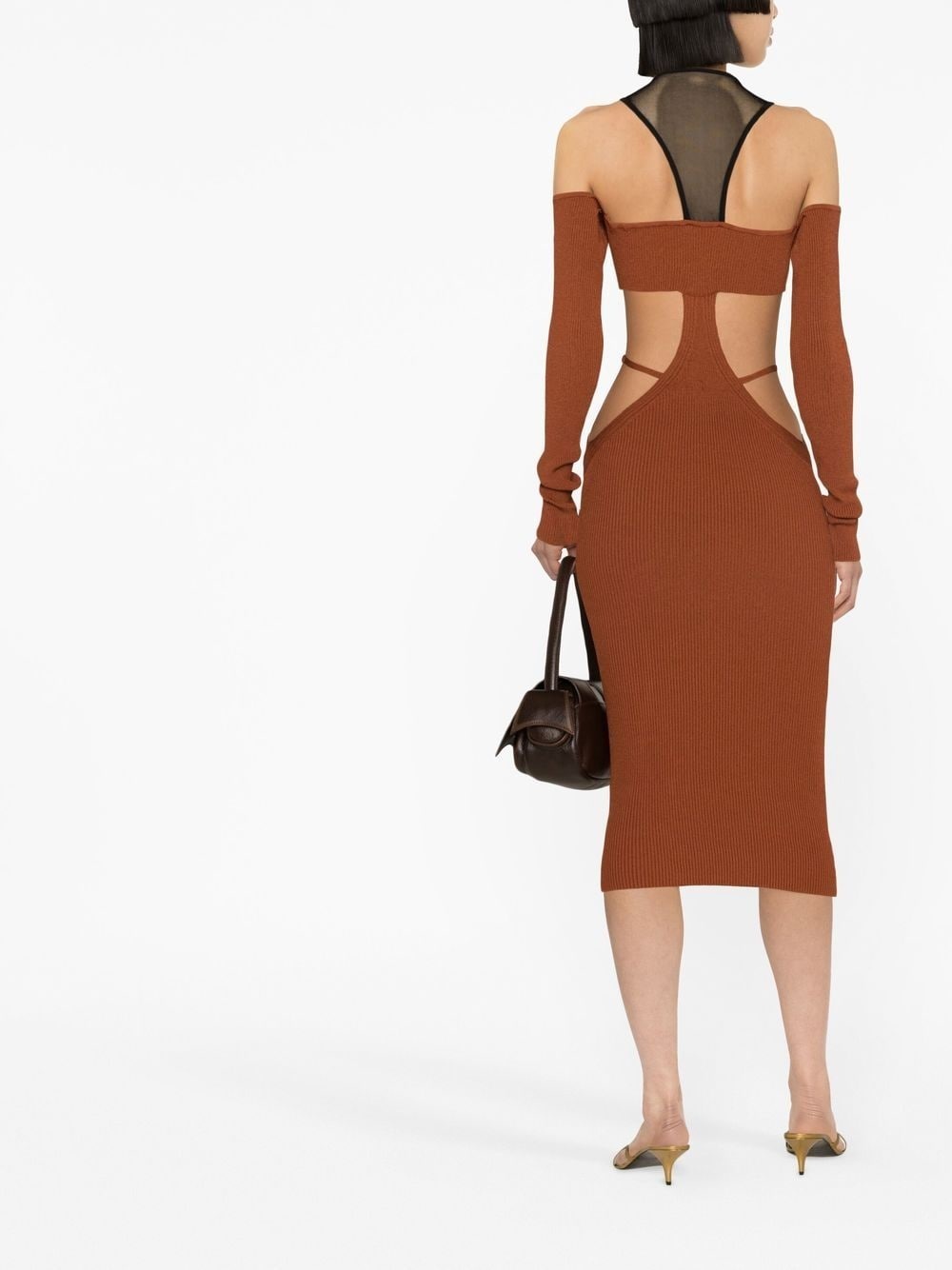 cut-out halterneck midi dress - 3