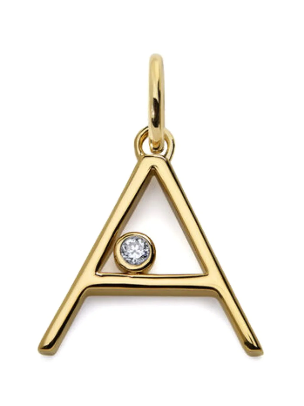 diamond initial pendant - 1