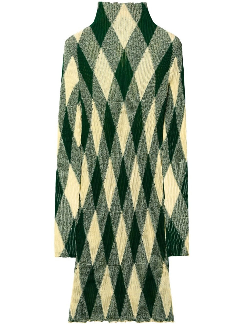 argyle ribbed-knit dress 1