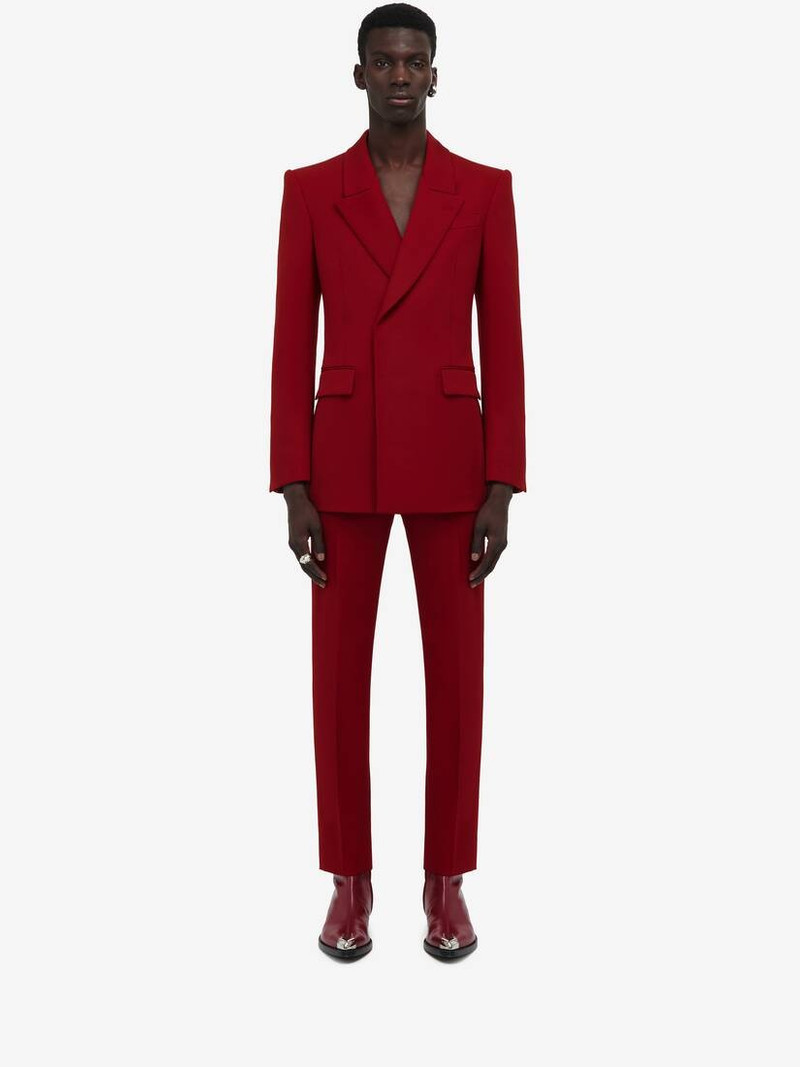 Alexander McQueen Men's Tailored Cigarette Trousers in Garnet outlook