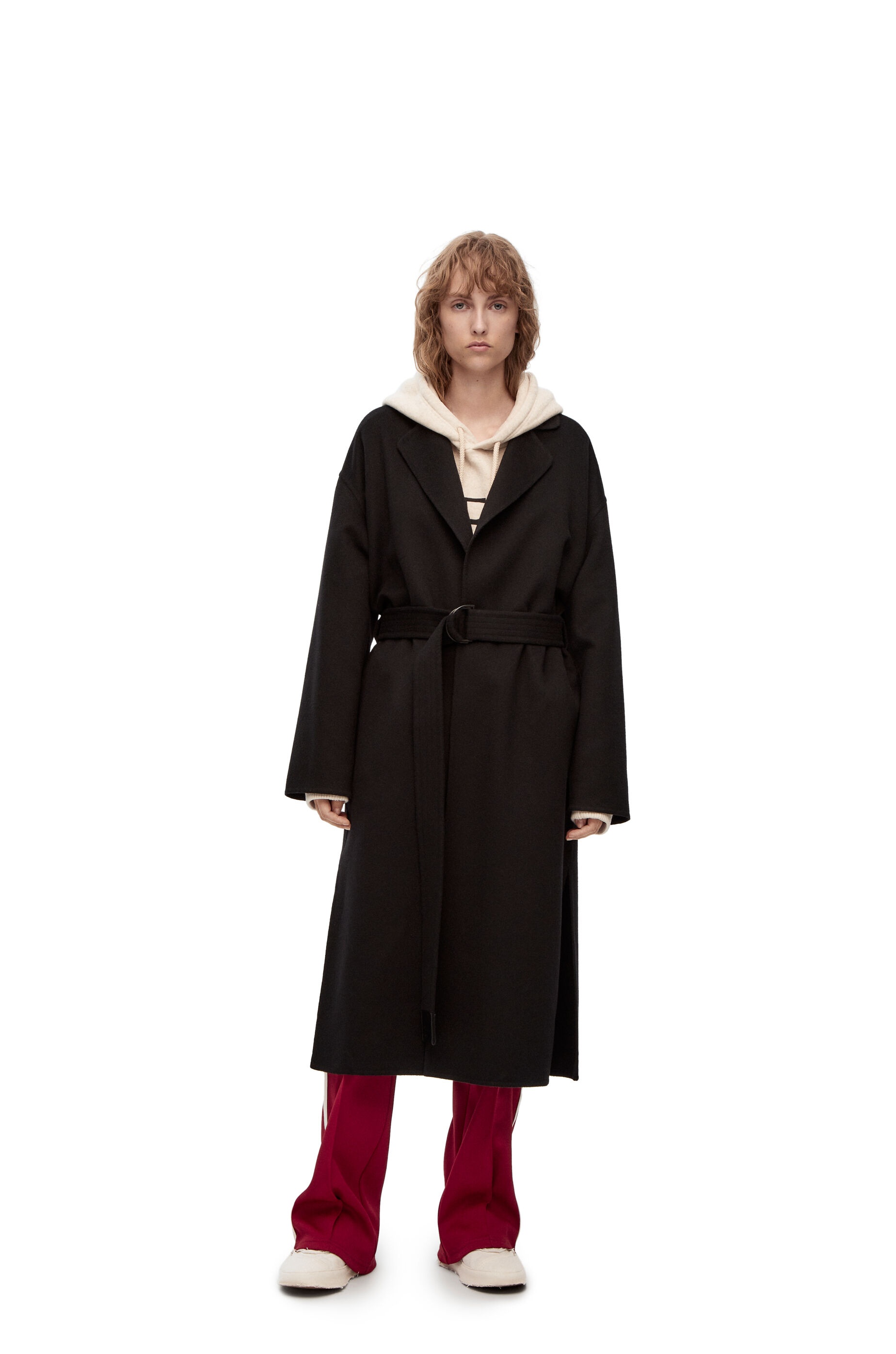 Belted coat in wool and cashmere - 3