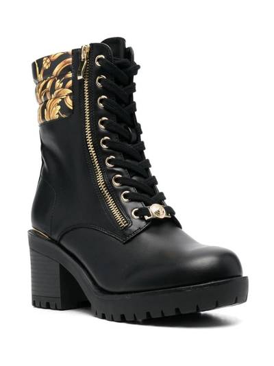 VERSACE JEANS COUTURE Mia Garland-print 70mm ankle boots outlook