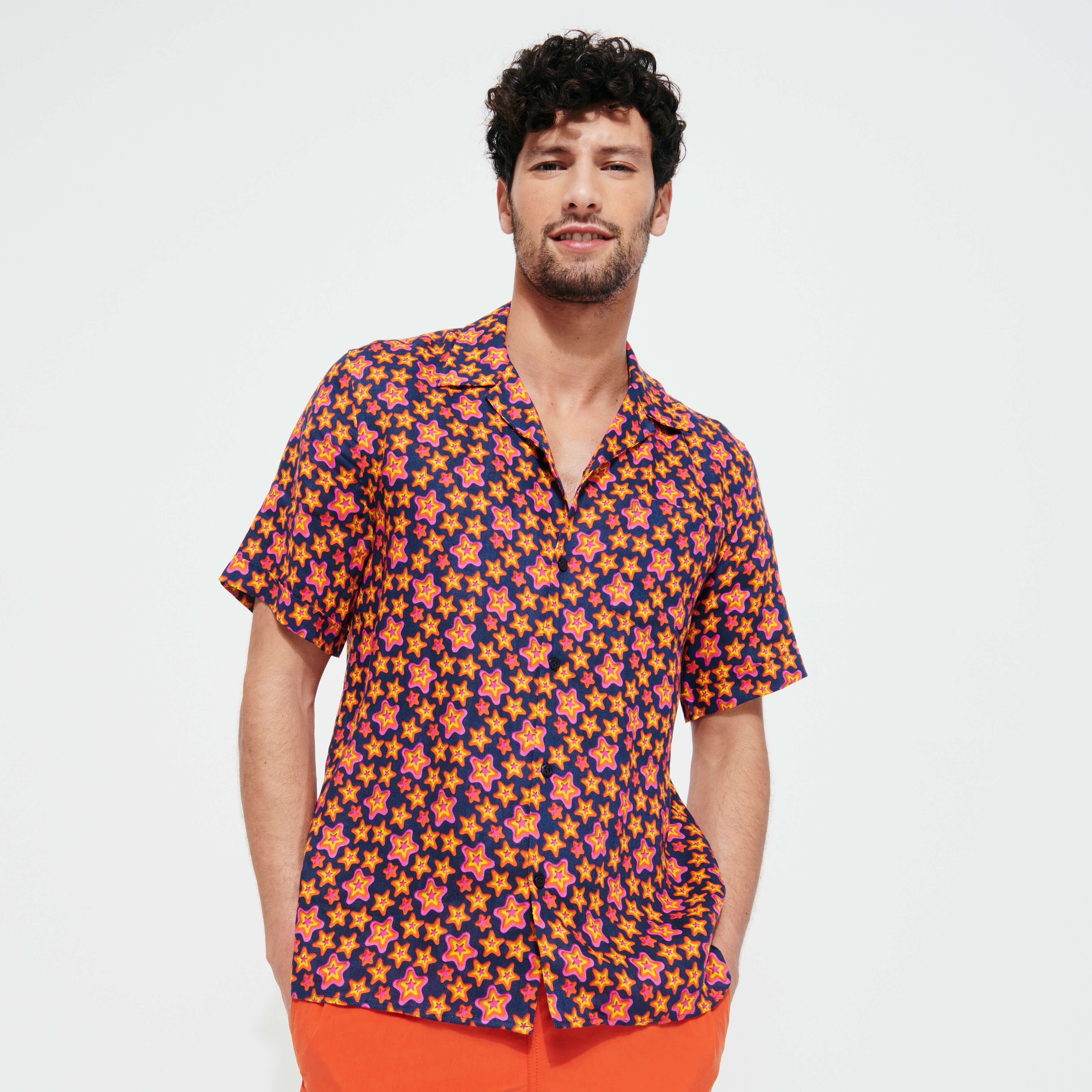 Men Bowling Linen Shirt Stars Gift - 3