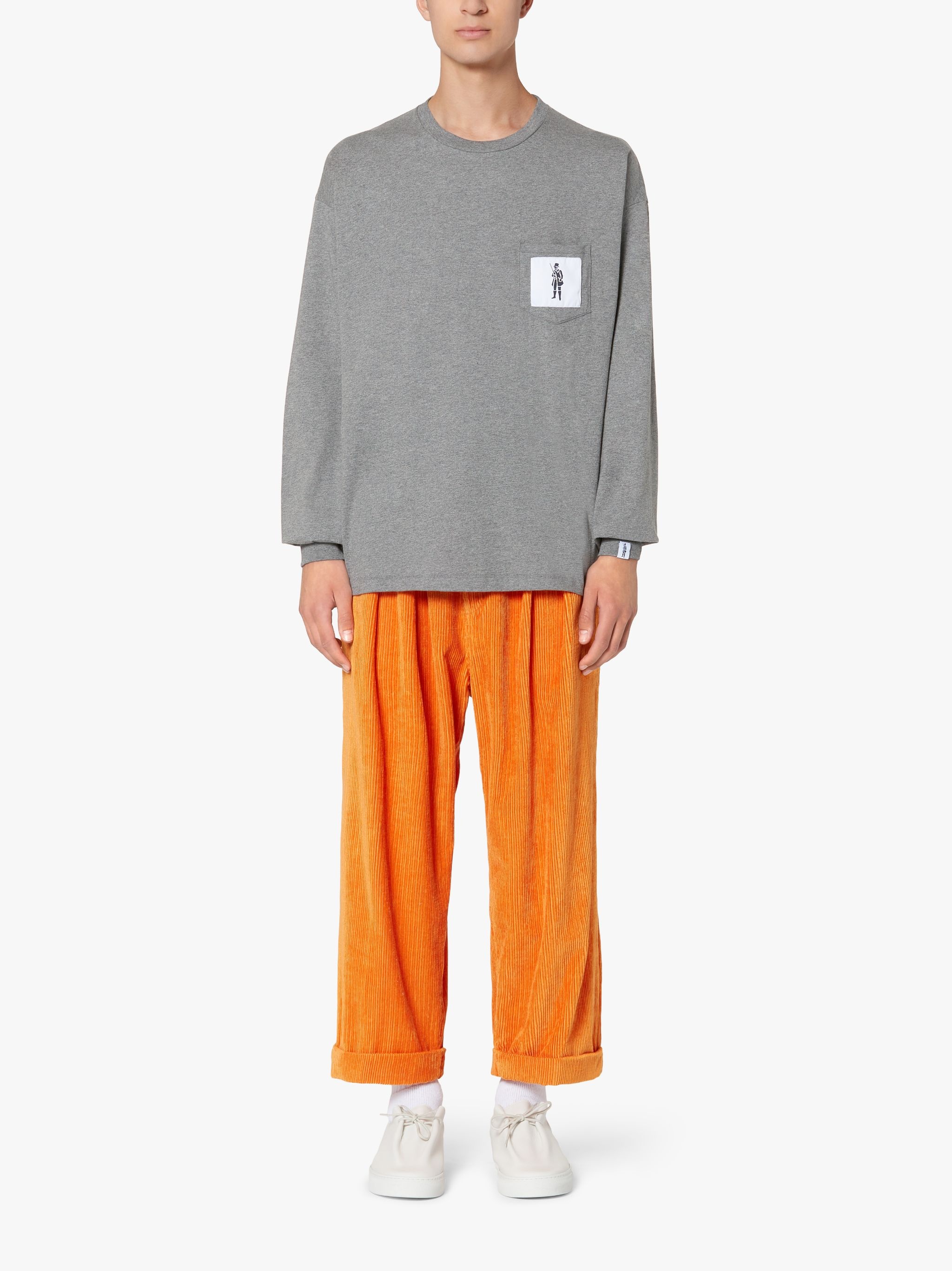 MELANGE GREY COTTON DANDY MAN LONG SLEEVE T-SHIRT | GJM-204 - 2