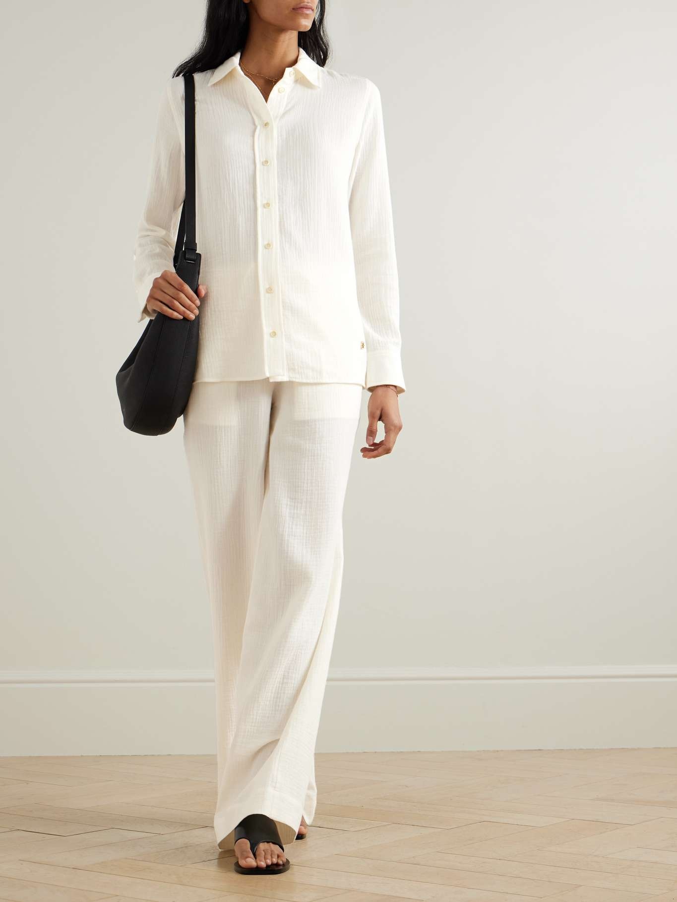 Constance embellished cotton-gauze shirt Ivory - 2