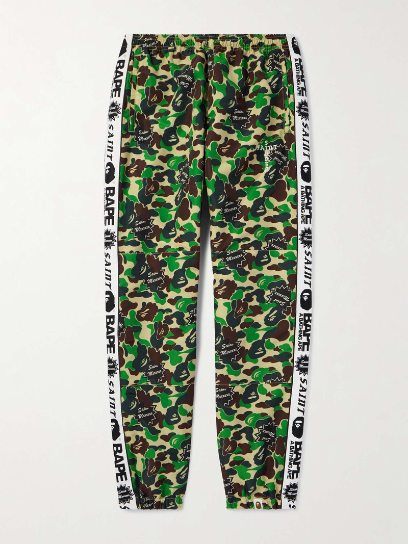 + BAPE® Straight-Leg Webbing-Trimmed Camouflage-Print Shell Trousers - 1