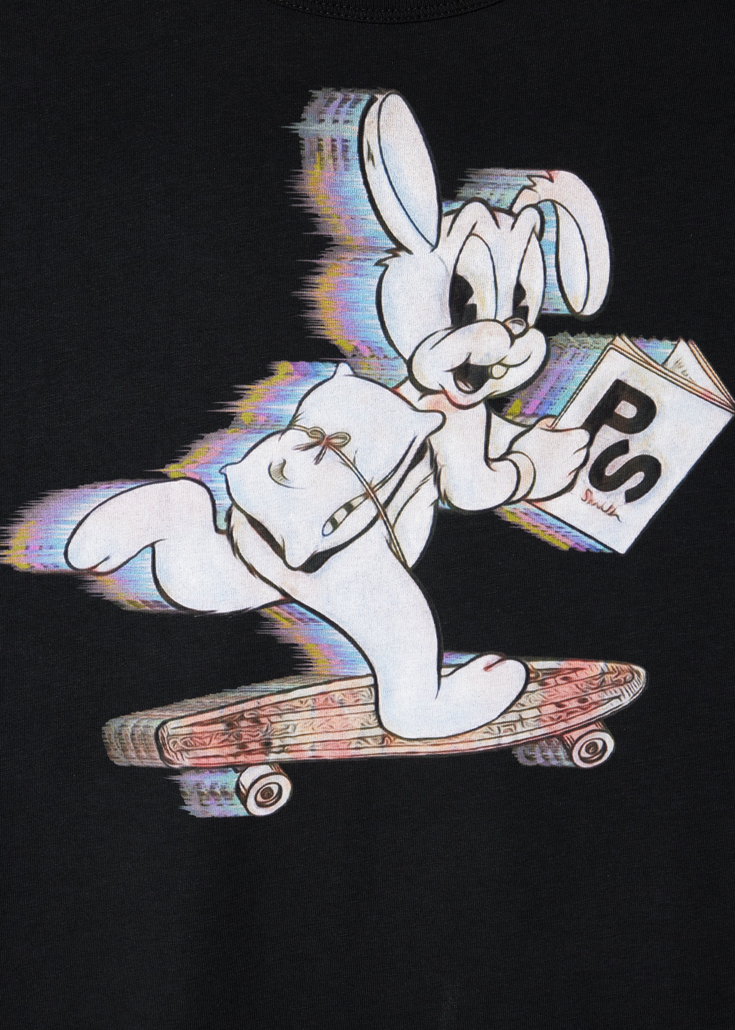 Black 'Skate Bunny' Print T-Shirt - 2