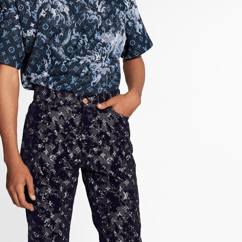 Monogram Flock Seasonal Slim Denim Jeans 3