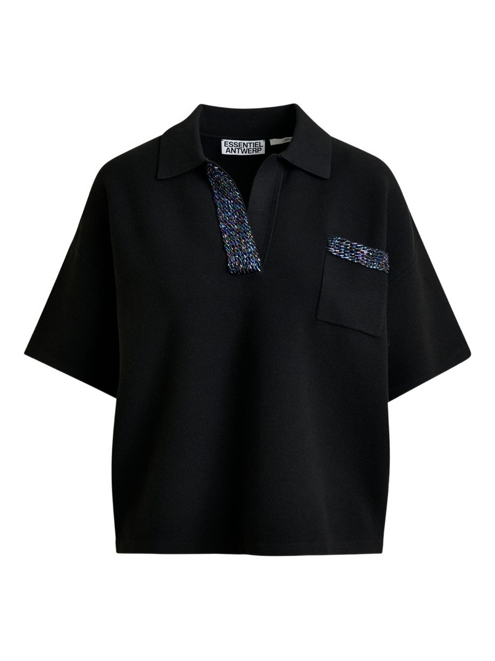 beaded-embellished polo shirt - 1