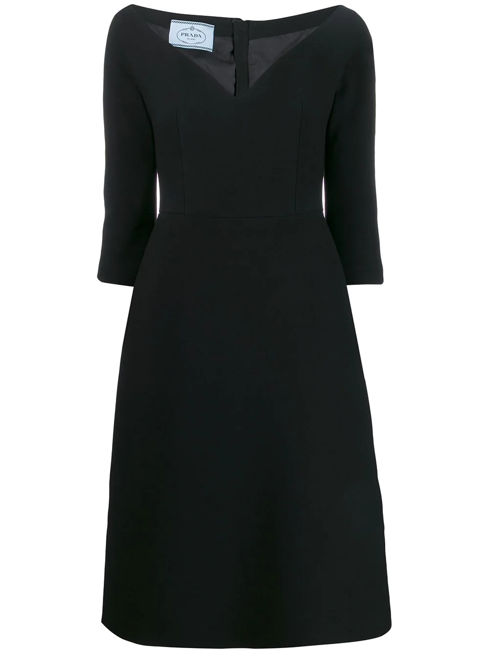 mid-length v-neck dress - 1