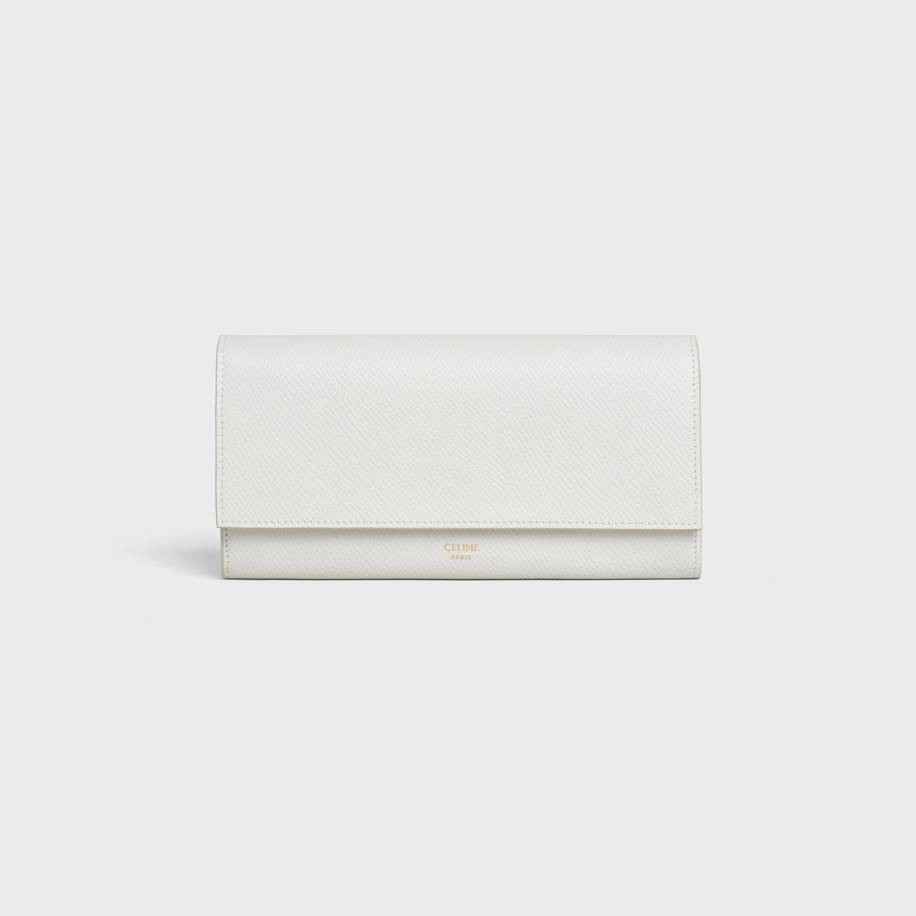 LARGE FLAP WALLET IN GRAINED CALFSKIN - 1