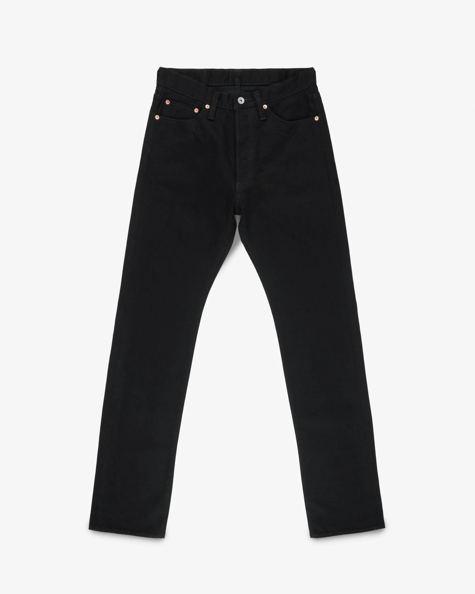 IH-888S-142BB 14OZ SELVEDGE DENIM RELAXED TAPERED CUT JEANS - BLACK/BLACK - 1