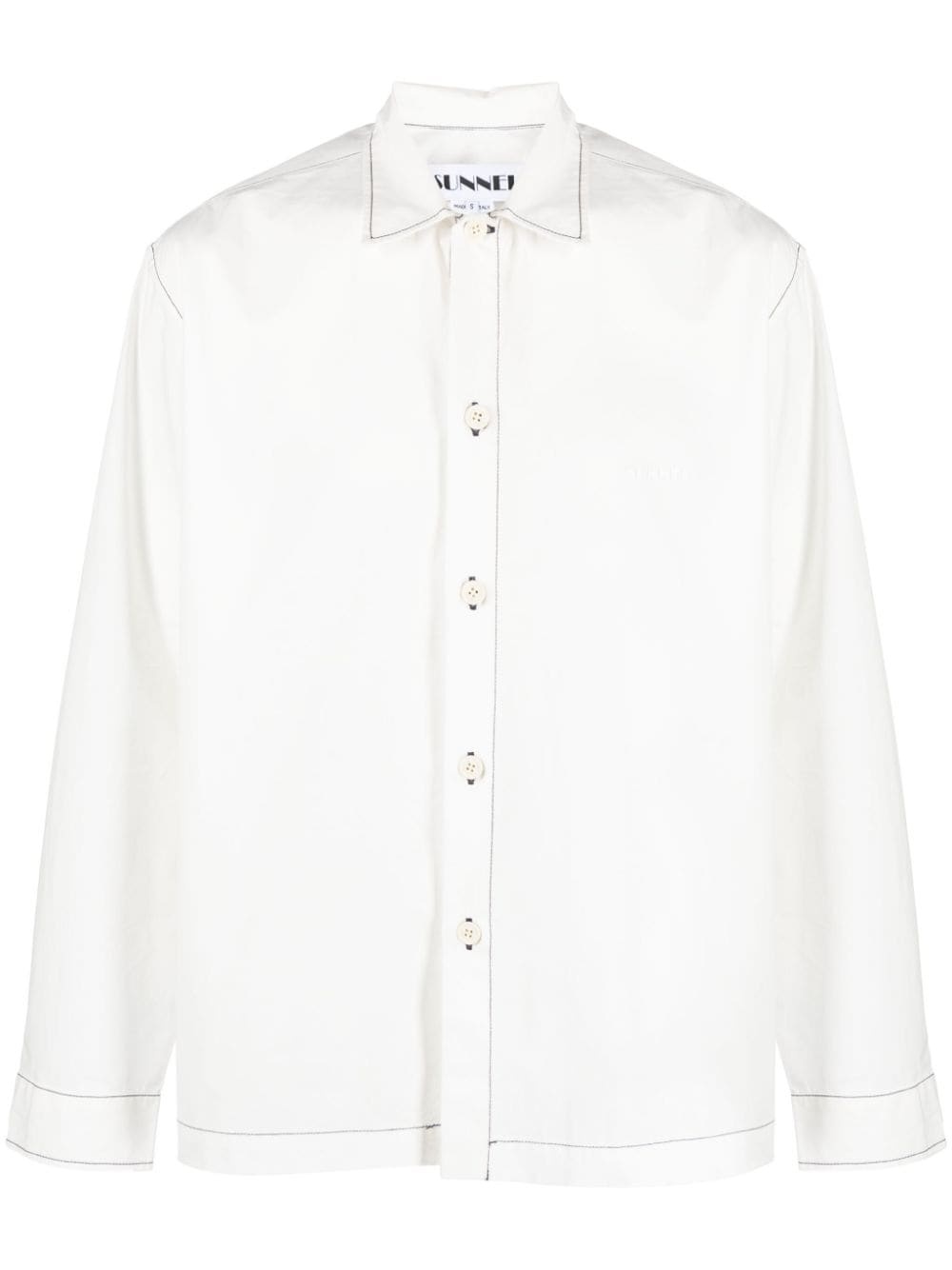 contrast-stitching cotton shirt - 1